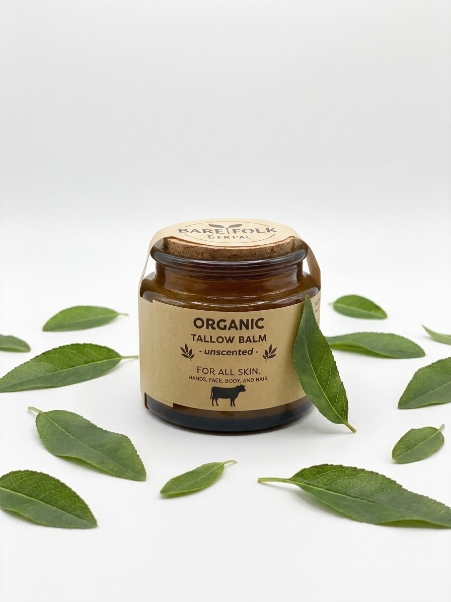 Unscented organic beef tallow balm